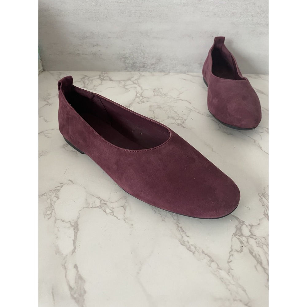 NWOT Everlane Mary Jane Flat Shoes Sz 8 Suede Burgundy Work Office Preppy